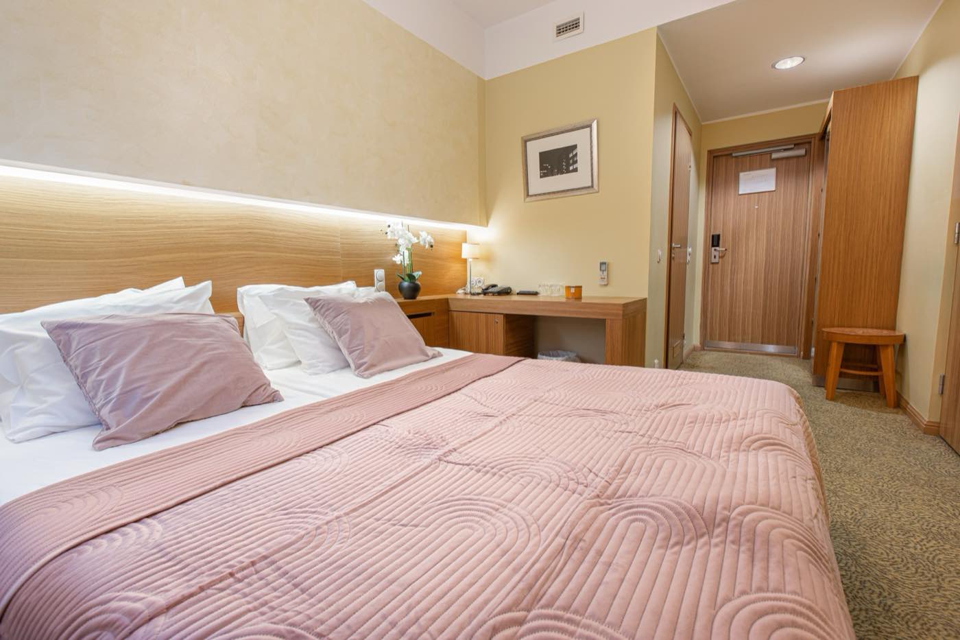 A standard double room at Hotel Bern
